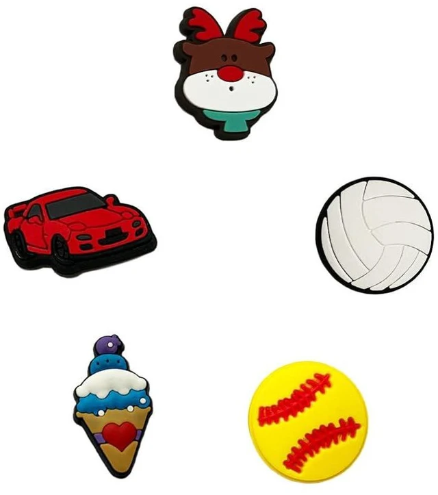 Alt view image 6 of 7 - TANSWEET 30,50,100,125 pcs PVC Random Different Shape Shoe Charms for Shoe Decoration