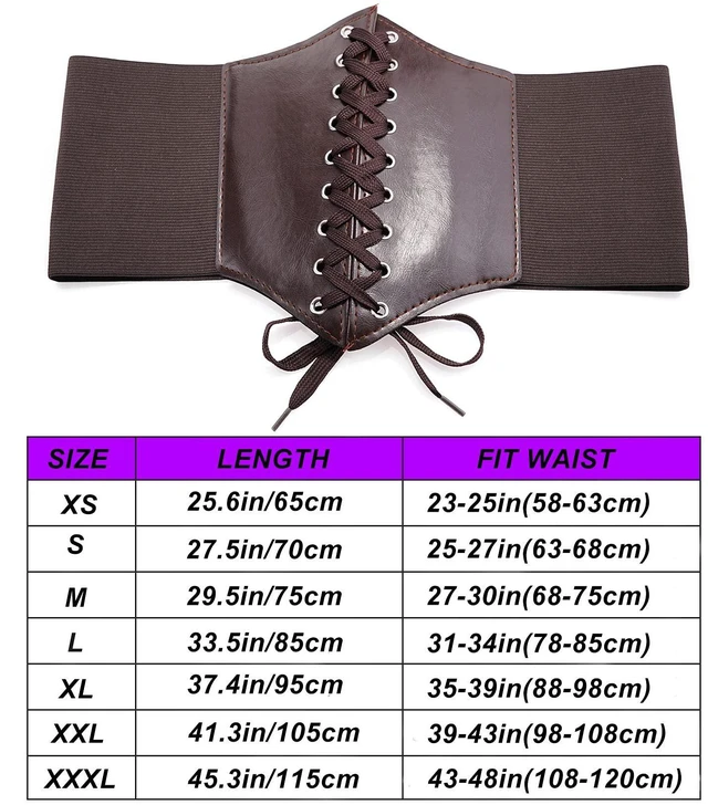 Alt view image 7 of 7 - YooAi Leather Corset Belt for Women Lace-up Elastic Waist Belt Retro Wide Cinch Belt Waistband for Women Dresses Coffee 115cm