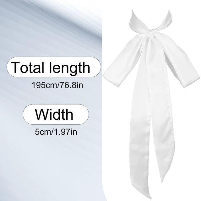 Alt view image 2 of 7 - Soft White Scarf for Women Dress | 76Inch Long Ribbon White Chiffon Necklace Neck Scarf Dress Belt for Hat Handbag Decorative Hairband Necktie