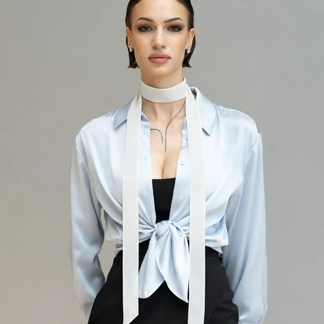 Alt view image 6 of 7 - Soft White Scarf for Women Dress | 76Inch Long Ribbon White Chiffon Necklace Neck Scarf Dress Belt for Hat Handbag Decorative Hairband Necktie