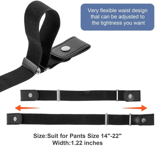 Alt view image 3 of 7 - Gjinxi 4pcs Adjustable Belt,Invisible Lazy Elastic Belt for Women Stretcht | for Women Men, No Buckle, Buckleless Belt, Jean Waist Tightener, Plus Size Pant, Black, White, Dark Blue & Gray