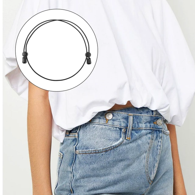Alt view image 6 of 7 - 2 Pcs Shirt Tuck Band Women, Adjustable Crop Band for Tucking Shirts Belly Leaking Elastic Bands to Change The Style of Your Top Shirt Stays Belt for Women