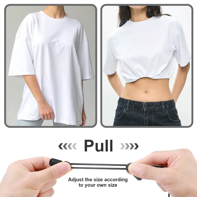 Alt view image 7 of 7 - 2 Pcs Shirt Tuck Band Women, Adjustable Crop Band for Tucking Shirts Belly Leaking Elastic Bands to Change The Style of Your Top Shirt Stays Belt for Women