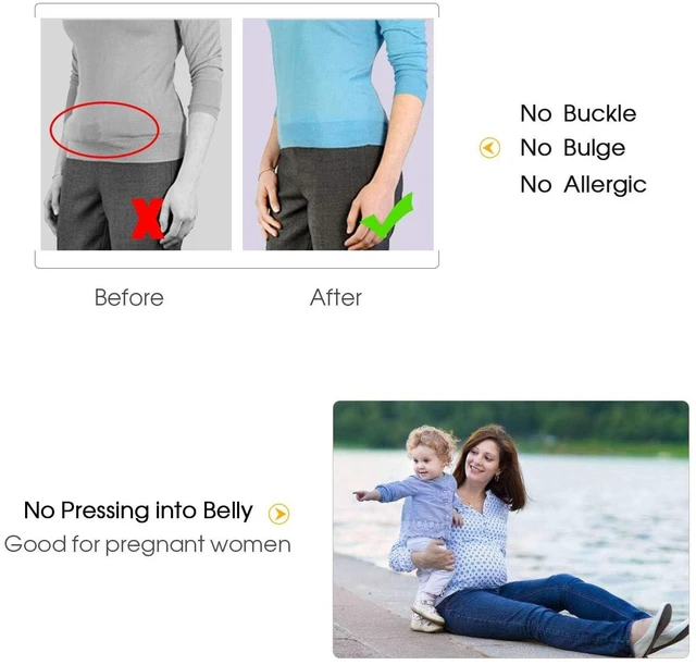 Alt view image 4 of 7 - SUOSDEY No Buckle Elastic Belts for Men Women,Buckless Adjustable Invisible Stretch Belts for Jeans Pants