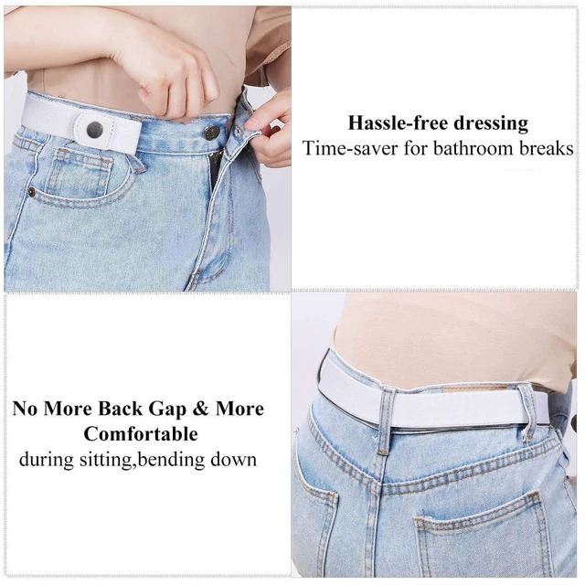 Alt view image 3 of 7 - SUOSDEY No Buckle Elastic Belts for Men Women,Buckless Adjustable Invisible Stretch Belts for Jeans Pants