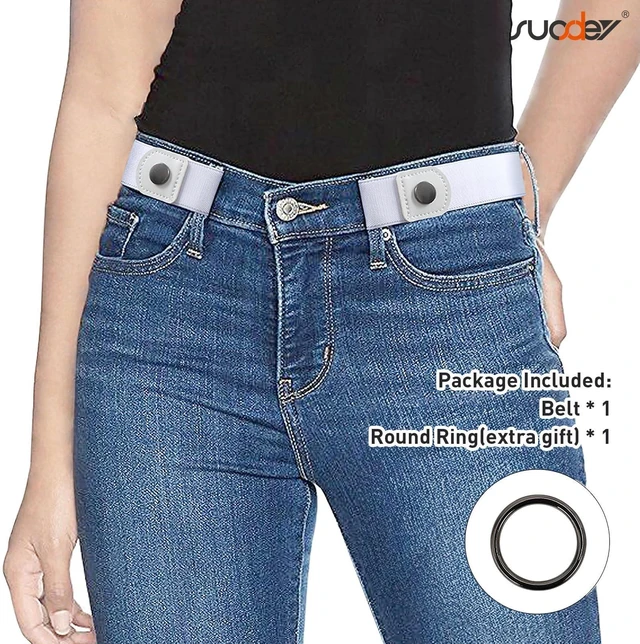 Alt view image 6 of 7 - SUOSDEY No Buckle Elastic Belts for Men Women,Buckless Adjustable Invisible Stretch Belts for Jeans Pants