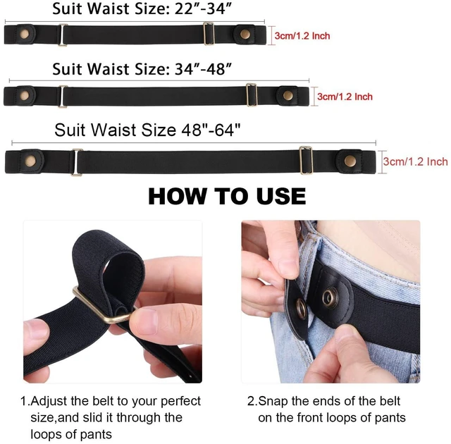 Alt view image 7 of 7 - SUOSDEY No Buckle Elastic Belts for Men Women,Buckless Adjustable Invisible Stretch Belts for Jeans Pants