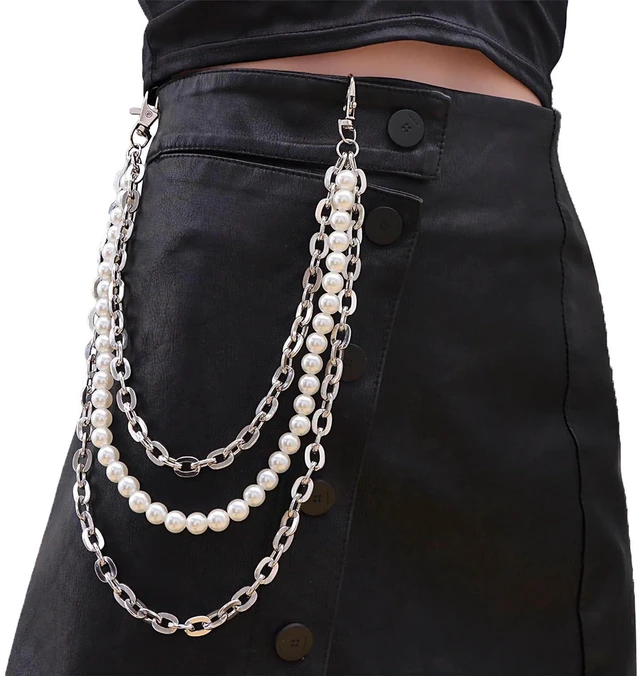 Alt view image 3 of 7 - Wallet Chain Pants Chains for Men Women - 3 Layer Multi-Layer Hip Hop Punk Rock Chains with Pendants for Jeans, Bags, Accessories