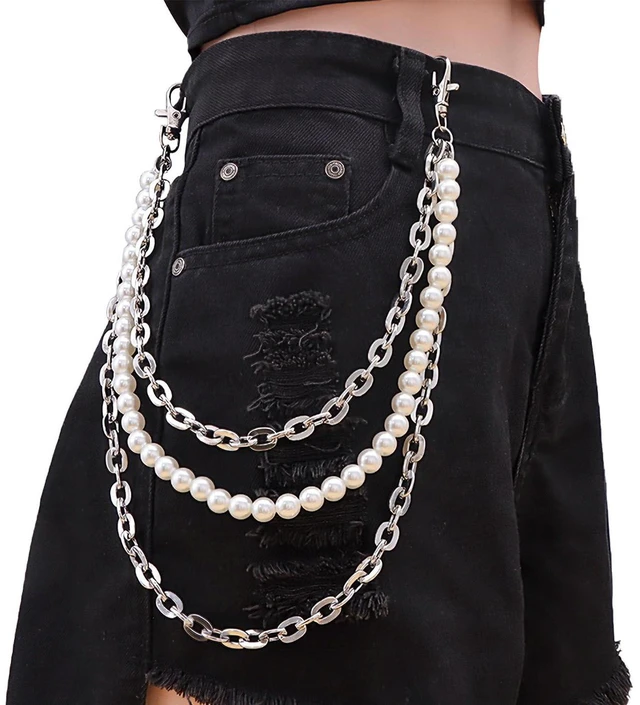 Alt view image 4 of 7 - Wallet Chain Pants Chains for Men Women - 3 Layer Multi-Layer Hip Hop Punk Rock Chains with Pendants for Jeans, Bags, Accessories