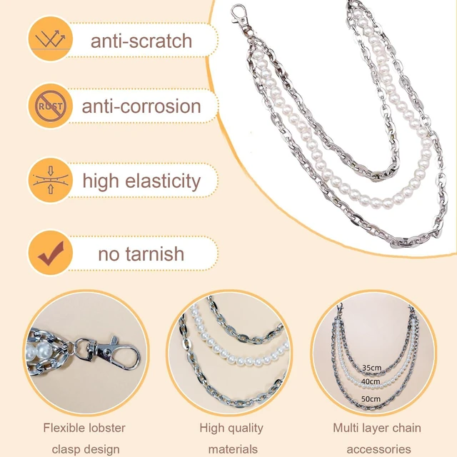 Alt view image 7 of 7 - Wallet Chain Pants Chains for Men Women - 3 Layer Multi-Layer Hip Hop Punk Rock Chains with Pendants for Jeans, Bags, Accessories