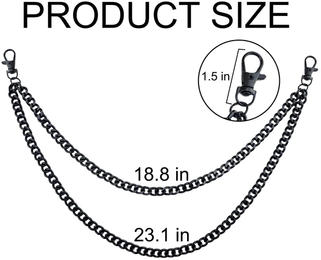 Alt view image 7 of 7 - Punk Trousers Chain Wallet Chains For Men Jean Chain Hip Hop Pants Chain | Hip Hop Pocket link Bag link Replacement Purse Accessories Purse Strap Handbag Charm Accessories Belt links For Pants