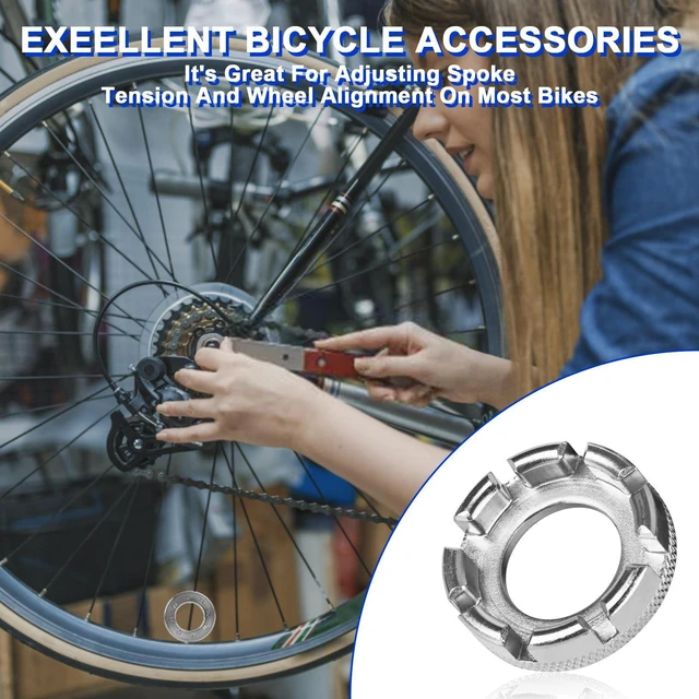 Alt view image 4 of 7 - ptiysta Bicycle Spoke Wrench Tool, Hardened Steel 6-in-1 | A Spoke and Rim Tool for Adjusting and Repairing Bicycle Wheel Tension,a Universal Spoke Adjustment Wrench