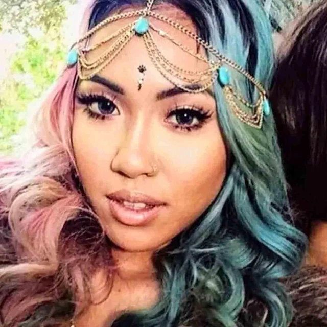 Alt view image 2 of 7 - Yheakne Boho Turquoise Headband Gold Layered Tassel Head Chain Gypsy Hair Chain Festival Wedding Headpieces Decorative Headdress Hair Accessories for Women and Teen Girls Gifts