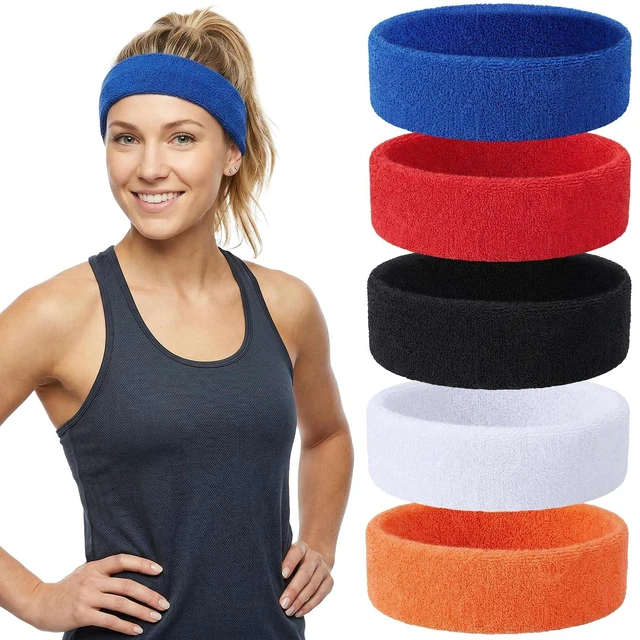 Main image of 5 Pack Sport Sweat Headbands for Men Women, Elastic Sweatbands | Sports Hair Band for Running Basketball Football Exercise Gym Outdoor Activities (Colorful)