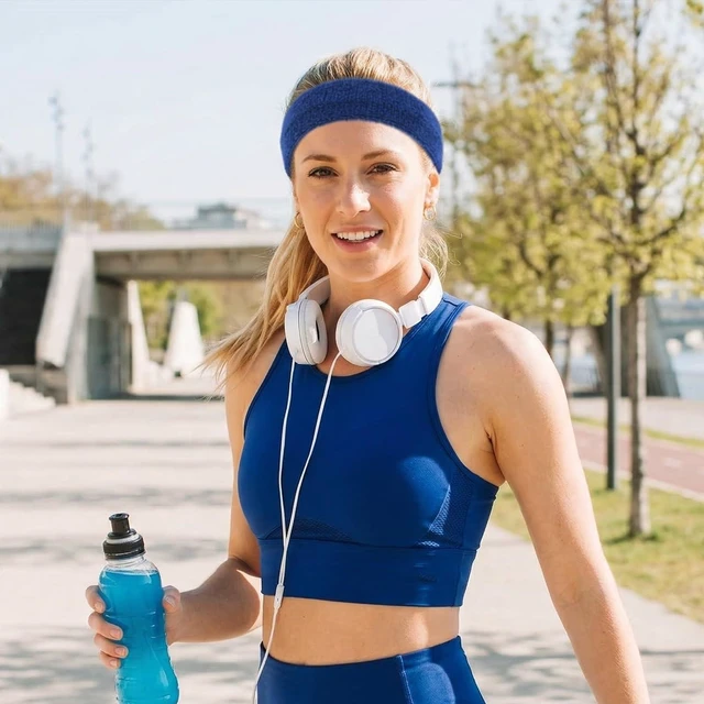Alt view image 6 of 7 - 5 Pack Sport Sweat Headbands for Men Women, Elastic Sweatbands | Sports Hair Band for Running Basketball Football Exercise Gym Outdoor Activities (Colorful)