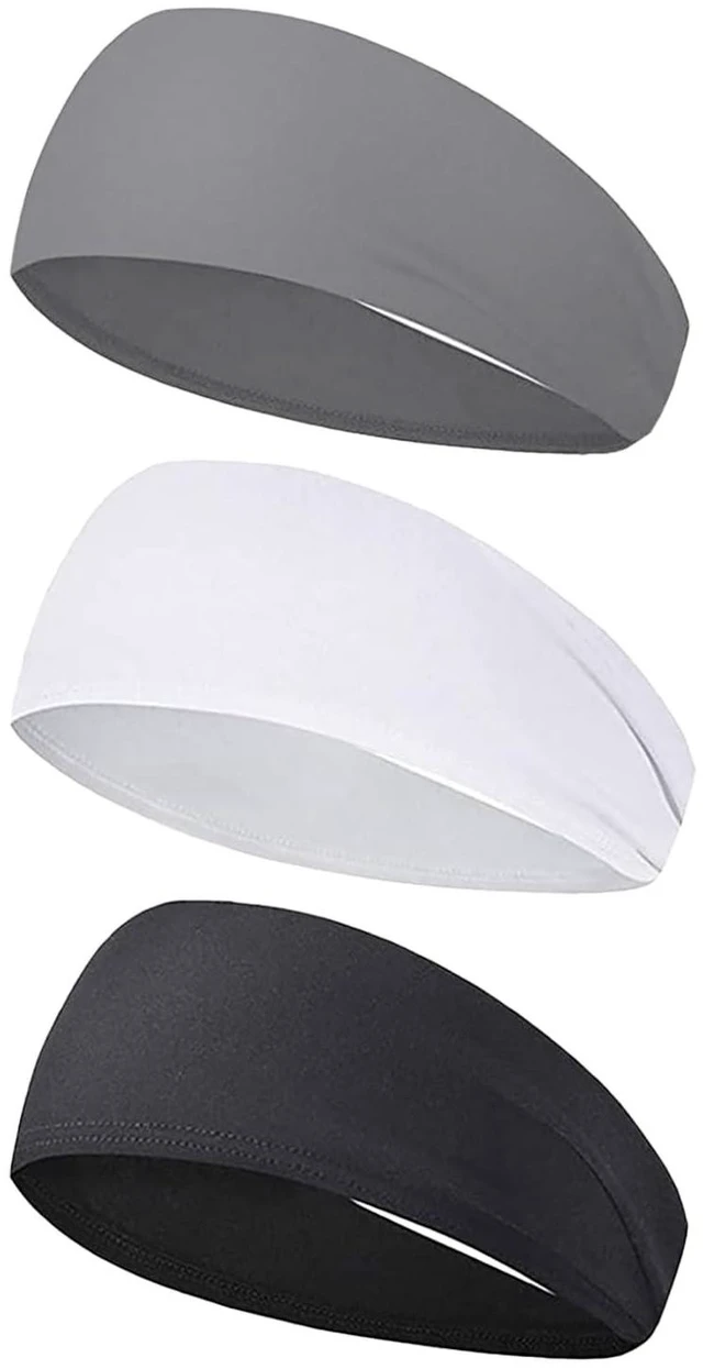 Main image of 3Pack Sports Headbands for Men Women, Moisture Wicking Workout Headband, Sweat Headbands for Running, Cycling, Skiing, Gym, Tennis, Golf, Camping