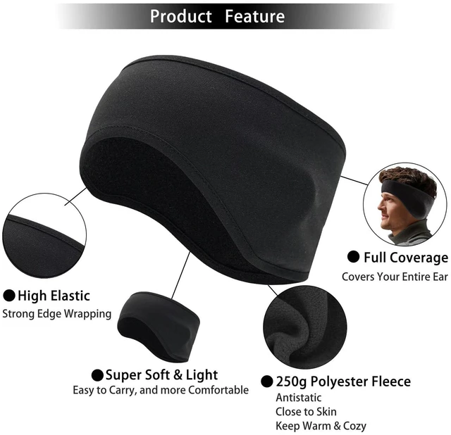Alt view image 2 of 7 - Renil Ear Warmers for Men and Women & Ear Warmers for Cold Weather Headband (Black)