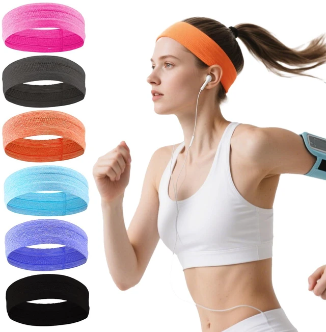 Main image of Avxdbr 6 Pack Workout Headbands Sport Headband Sweat Headbands for Women | Men Women Multicolor Non Slip Stretchy Sweatbands for Sports Athletic Running Yoga