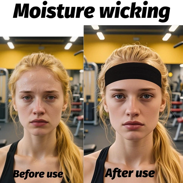 Alt view image 4 of 6 - Avxdbr 6 Pack Workout Headbands Sport Headband Sweat Headbands for Women | Men Women Multicolor Non Slip Stretchy Sweatbands for Sports Athletic Running Yoga