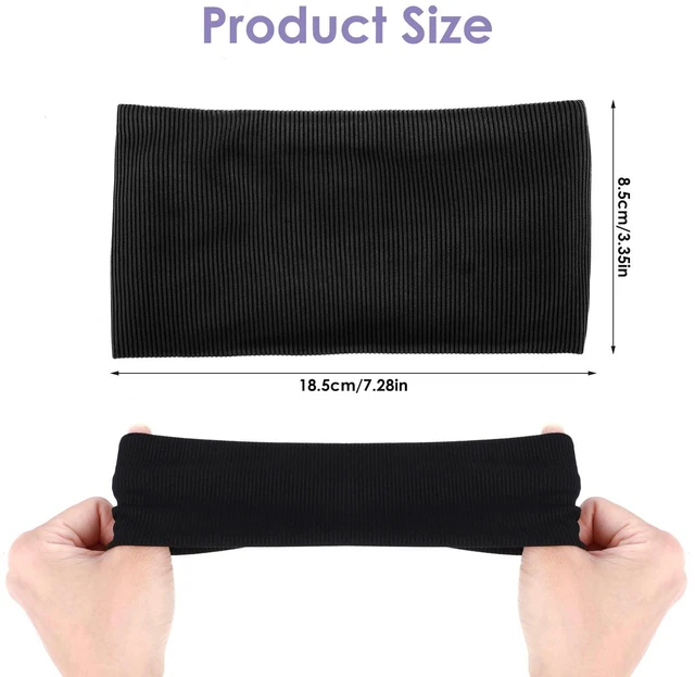 Alt view image 2 of 7 - WLLHYF 2 Pcs Sports Headbands, Athletic Sweatbands Sweat Absorbing | Elastic Breathable Wicking Hairband for Youth Boy Girl, 14.5 inch, Football Headbands