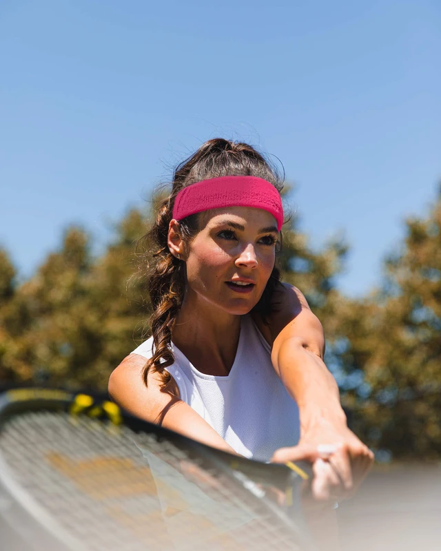 Alt view image 4 of 6 - Suddora Workout Headband for Men and Women, Moisture-Wicking Atheltic Sweatband, Lightweight Cotton Terry Cloth Bands for Basketball, Tennis, Football, Gym, Running, Cosplay & Costumes, Neon Pink