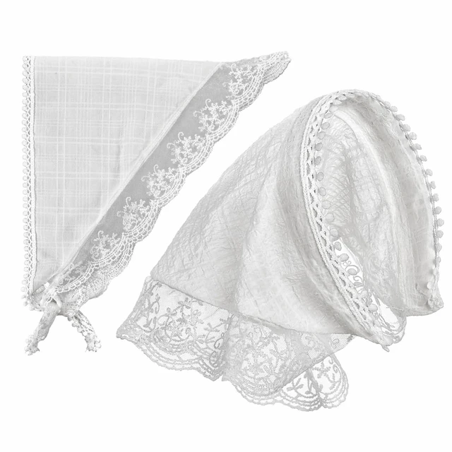 Main image of Ocapind 2 Pcs White Bandanas Head Scarf Headband Simplicity Head Scarf | Lace Cute Bandanas, Sweet Stylish Headscarf, Vintage Hair Scarves, Aesthetic Headwrap, Heads Summer Accessories, for Women