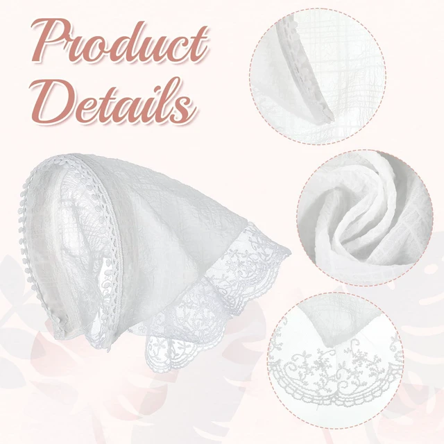 Alt view image 3 of 7 - Ocapind 2 Pcs White Bandanas Head Scarf Headband Simplicity Head Scarf | Lace Cute Bandanas, Sweet Stylish Headscarf, Vintage Hair Scarves, Aesthetic Headwrap, Heads Summer Accessories, for Women
