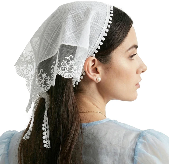 Main image of MSHHDK Cute Stylish Lace Hair Bandana Hair Scarf Headband Women | Boho Triangle Bandana Turban, Non Slip Hairs Soft Head Coverings, for Hairs Styling Summer Accessories