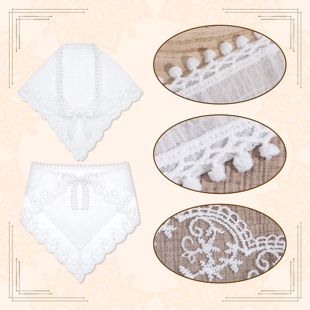 Alt view image 3 of 7 - MSHHDK Cute Stylish Lace Hair Bandana Hair Scarf Headband Women | Boho Triangle Bandana Turban, Non Slip Hairs Soft Head Coverings, for Hairs Styling Summer Accessories
