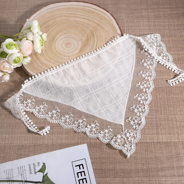 Alt view image 6 of 7 - MSHHDK Cute Stylish Lace Hair Bandana Hair Scarf Headband Women | Boho Triangle Bandana Turban, Non Slip Hairs Soft Head Coverings, for Hairs Styling Summer Accessories
