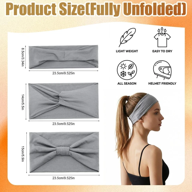 Alt view image 4 of 7 - JATEBI 12 Pcs Stretchy Headbands for Women Fashionable Sports Hairbands | Anti-Slip Sweat Headband Soft Twist Knotted Headband for Workout Running Yoga