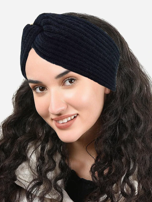Alt view image 6 of 7 - NociHah 3 Pieces Warm Winter Headband for Women - Soft Knit Hair Warmers Crochet Head Wrap Winter Hair Bands