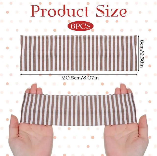 Alt view image 2 of 7 - YBEATY 6 Pcs Polka Dot Headband Elastic Head Bands Soft Fabric Hairbands | Stretchy, Non Slip, Wide Wraps, Retro Trendy, Hair Styling Accessories, for Women Girls Wife Sister, Birthday Valentines Day