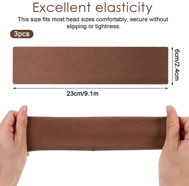 Alt view image 2 of 7 - Apojgitn 3PCS Workout Headbands for Women, Non Slip Gym Headband- 3 Colors | Fabric Elastic Sweat Band Pack, Stretchy Headbands for Yoga Running Sports, Fashion Accessories(Black White Brown)