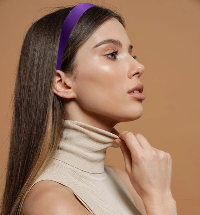 Alt view image 3 of 7 - MDSTYLE Headbands for Women & Girls - 1 Inch Satin Headband (Purple) | Classic Hard Hairband with Smooth Satin Finish - Simple Hair Accessory for Everyday Wear, School, Parties & Special Events