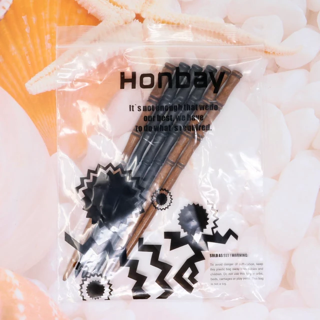 Alt view image 7 of 7 - Honbay 6PCS Retro Wooden Hair Sticks Bamboo Shape Hair Chopsticks Handmade Wood Hairpin Decorative Hair Holder for Women Hair Accessories (2 Color)