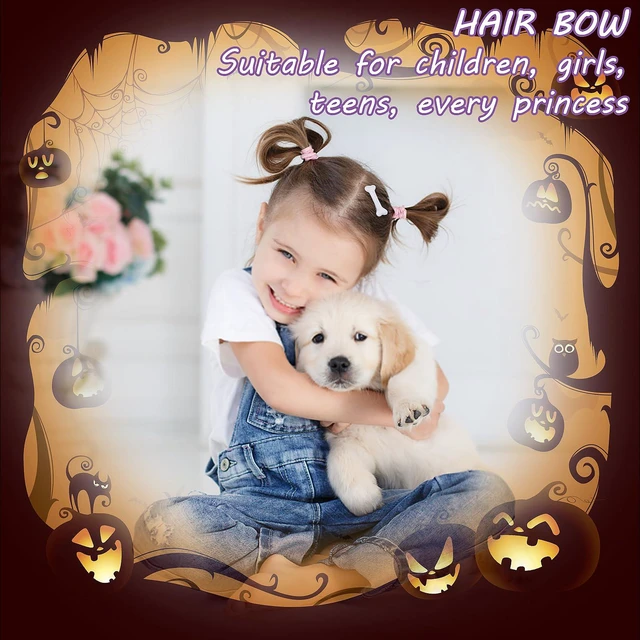 Alt view image 6 of 7 - WLLHYF 4 Pack White Bone Hair Clips Goth Barrettes Halloween Vivid Dog Bones Hairpins Alligator Side Band Clips Cosplay Costume Hair Accessories for Women Girl Pebbles Party Christmas
