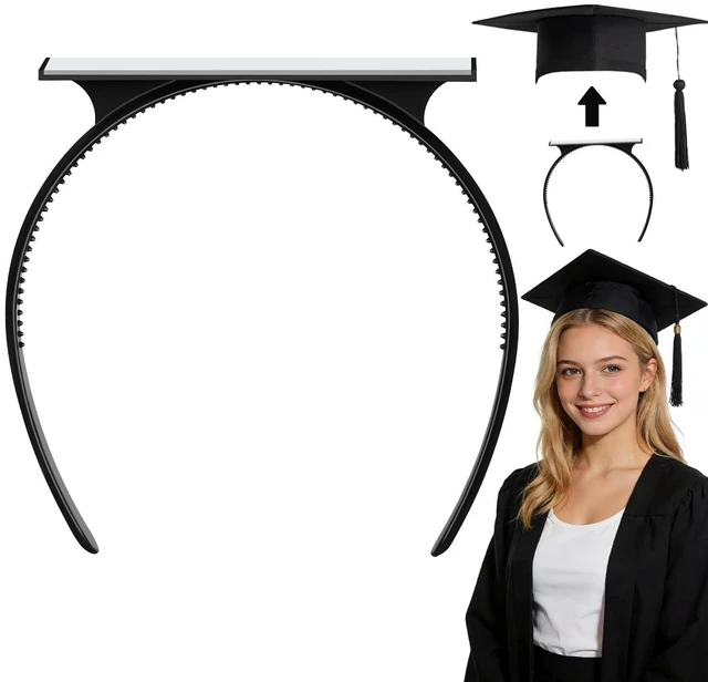 Main image of UV-BANS Graduation Cap Headband, Grad Cap Headband for Graduation Insert - Secures Graduation Hat & Keep Hairstyle, Hat Accessories Hairband for Graduates, Students