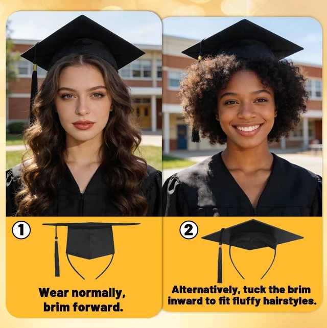 Alt view image 5 of 7 - UV-BANS Graduation Cap Headband, Grad Cap Headband for Graduation Insert - Secures Graduation Hat & Keep Hairstyle, Hat Accessories Hairband for Graduates, Students
