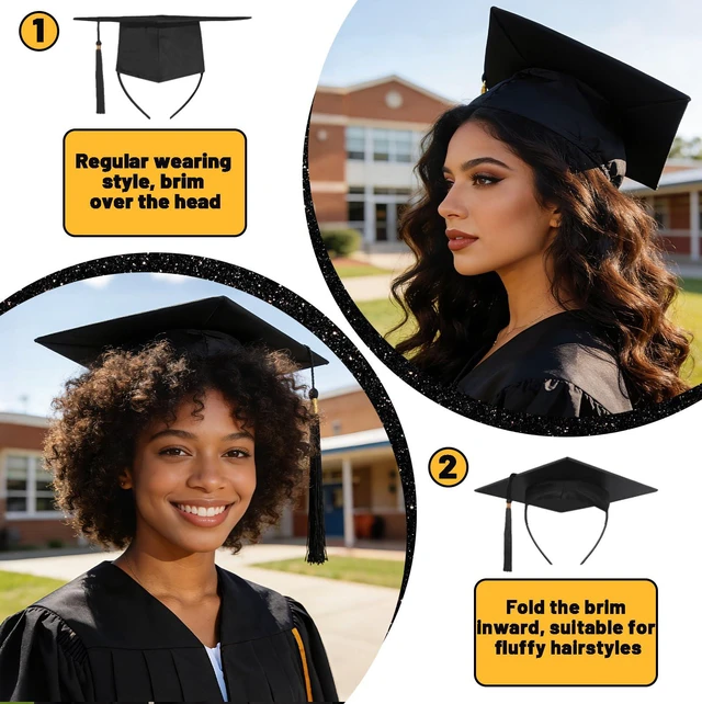 Alt view image 4 of 6 - Pirekul Graduation Cap Headband Insert, Grad Cap Headband Holder - Secures Your Graduation Caps & Keeps Hairstyle, Hat Accessories for Graduates, Students, Women