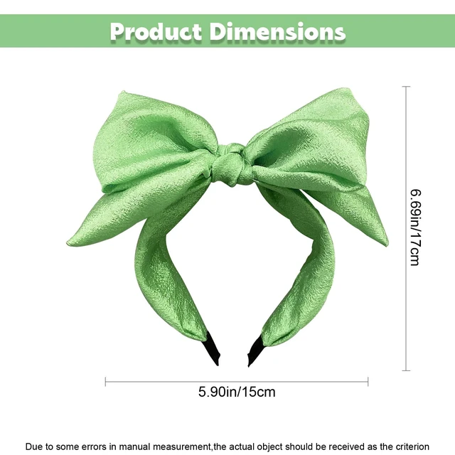 Alt view image 2 of 6 - AEGYPIUS Hairband - HAIRBAND with Big Bow for Women and Girls, Green, 1 Count (Pack of 1), Plastic, 1 Piece, Stylish Hair Accessories Choice, Versatile for Any Occasion
