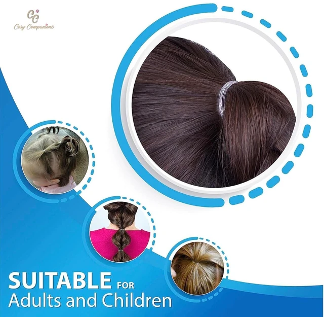 Alt view image 2 of 7 - Cosy Companions 100x Clear Hair Elastics, Clear Rubber Bands For Hair Ties For Thin Hair, Mini, Plastic