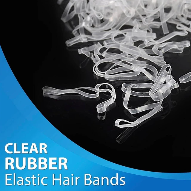 Alt view image 6 of 7 - Cosy Companions 100x Clear Hair Elastics, Clear Rubber Bands For Hair Ties For Thin Hair, Mini, Plastic