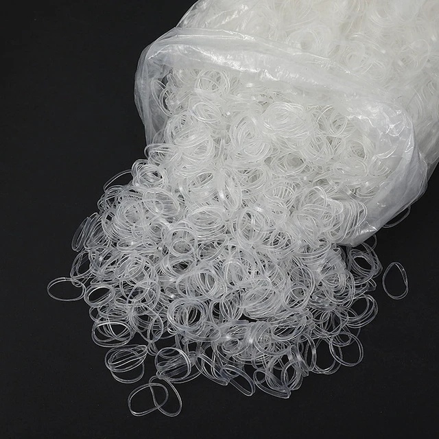 Alt view image 6 of 7 - 2000PCS Little Elastic Hair Bands for Girls Kids Toddler Women Soft TPU Rubber Bands No Damage No Crease Hair Ties for Braiding Ponytails Includes 2 Topsy Tail Tools Small Accessories (Clear)