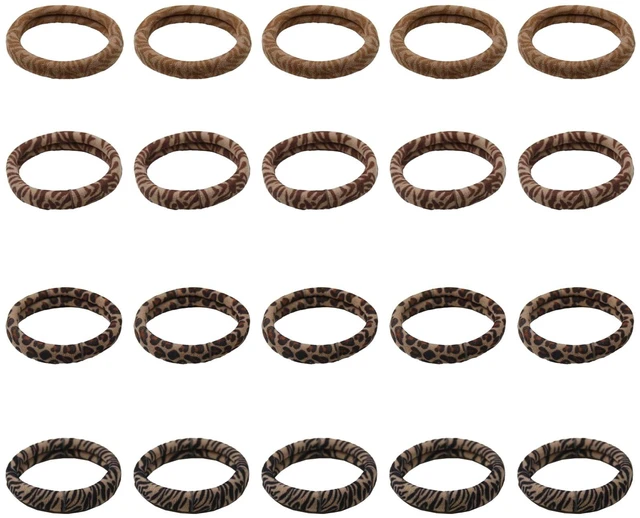 Main image of 25 pieces of women's leopard print texture fashionable fabric headbands, elastic cheek elastic headband, harmless to women, thin and thick, straight and curly, high elasticity retro headband