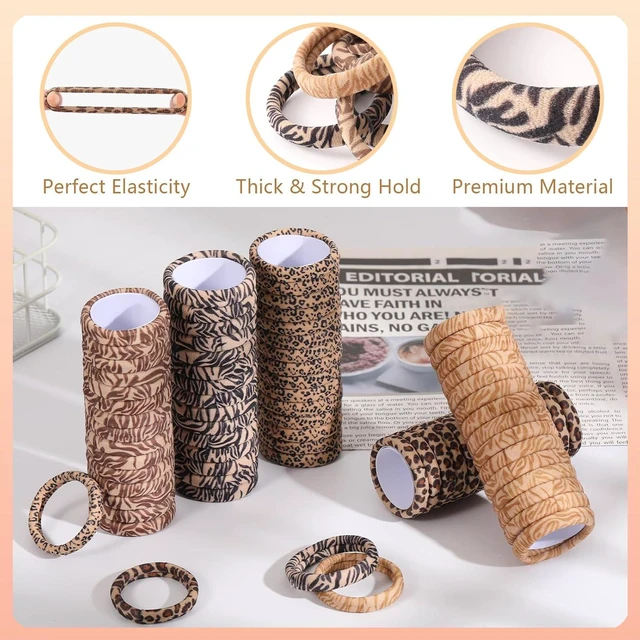 Alt view image 2 of 5 - 25 pieces of women's leopard print texture fashionable fabric headbands, elastic cheek elastic headband, harmless to women, thin and thick, straight and curly, high elasticity retro headband