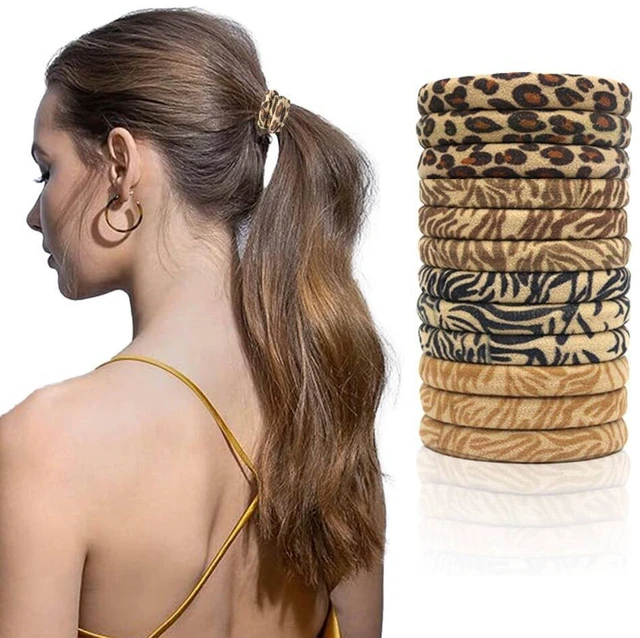 Alt view image 5 of 5 - 25 pieces of women's leopard print texture fashionable fabric headbands, elastic cheek elastic headband, harmless to women, thin and thick, straight and curly, high elasticity retro headband