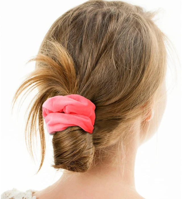 Alt view image 3 of 7 - Whavel 12 Pack Velvet Scrunchies Soft Hair Scrunchies Ponytail Holder Elastic Scrunchy Hair Bands Ties, Velvet Hair Scrunchies Hair Accessories for Women Girls (Neon color)