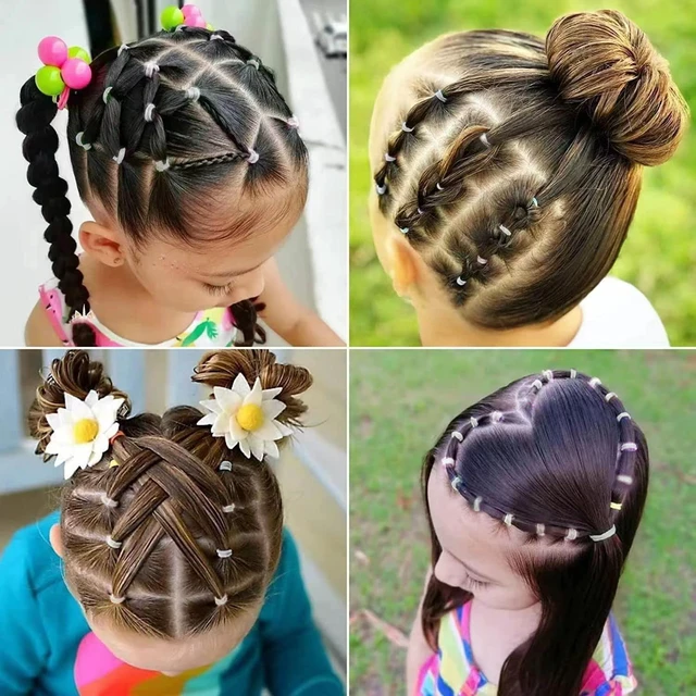 Alt view image 6 of 7 - 1000Pcs Hair Rubber Bands, Soft Small Hair Elastics for Girls and Women, 2pcs Topsy Tail Tools, 1 Rat Tail Comb, Pink Schembo