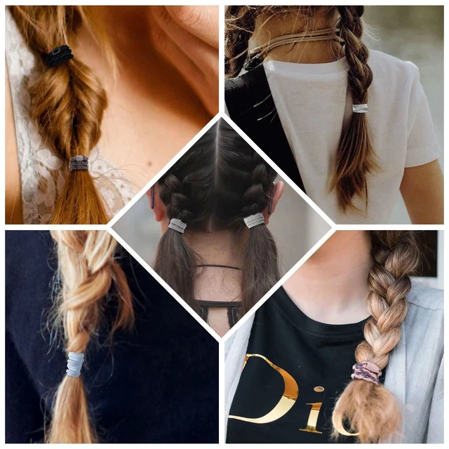 Alt view image 7 of 7 - 1000Pcs Hair Rubber Bands, Soft Small Hair Elastics for Girls and Women, 2pcs Topsy Tail Tools, 1 Rat Tail Comb, Pink Schembo